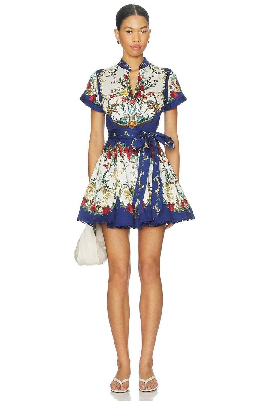 Alice + Olivia Lucy Gilded Rose Cotton Mini Shirt Dress 2 NWT - Picture 6 of 12